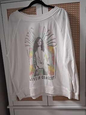 Karma White Graphic JANIS JOPLIN Live In Concert Sweatshirt
